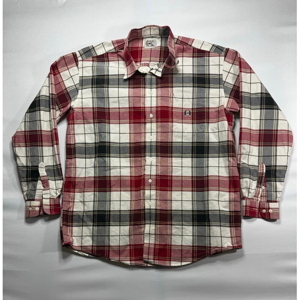 Cinch Men's Long Sleeve Red Black White Plaid Button Up Shirt - Size 2XL*